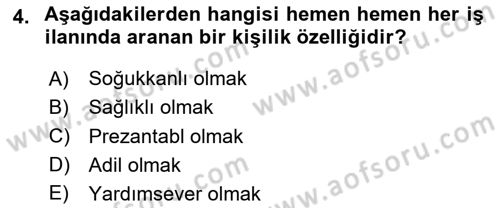 Yönetici Asistanlığı Dersi 2020 - 2021 Yılı Yaz Okulu Sınav Soruları 4. Soru