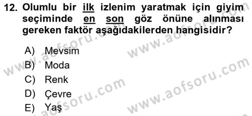 Yönetici Asistanlığı Dersi 2021 - 2022 Yılı Yaz Okulu Sınavı 12. Soru