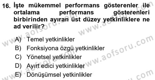 Yönetici Asistanlığı Dersi 2021 - 2022 Yılı Yaz Okulu Sınav Soruları 16. Soru