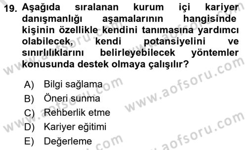 Yönetici Asistanlığı Dersi 2021 - 2022 Yılı Yaz Okulu Sınav Soruları 19. Soru