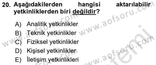 Yönetici Asistanlığı Dersi 2021 - 2022 Yılı Yaz Okulu Sınav Soruları 20. Soru