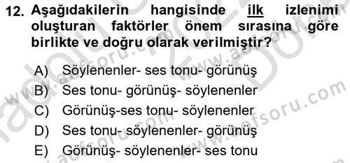 Yönetici Asistanlığı Dersi 2022 - 2023 Yılı (Final) Dönem Sonu Sınav Soruları 12. Soru