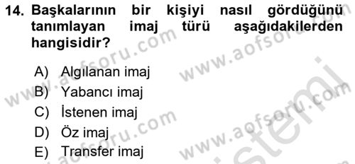 Yönetici Asistanlığı Dersi 2022 - 2023 Yılı (Final) Dönem Sonu Sınav Soruları 14. Soru