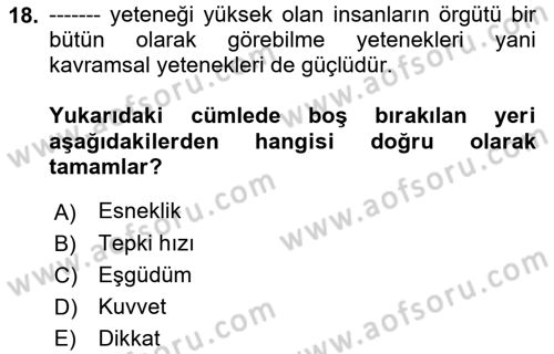 Yönetici Asistanlığı Dersi 2022 - 2023 Yılı (Final) Dönem Sonu Sınav Soruları 18. Soru
