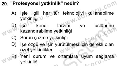 Yönetici Asistanlığı Dersi 2022 - 2023 Yılı (Final) Dönem Sonu Sınav Soruları 20. Soru