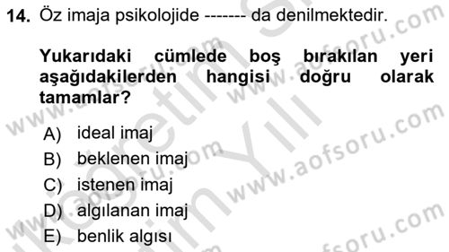 Yönetici Asistanlığı Dersi 2022 - 2023 Yılı Yaz Okulu Sınav Soruları 14. Soru