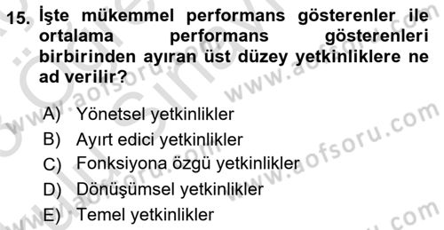 Yönetici Asistanlığı Dersi 2022 - 2023 Yılı Yaz Okulu Sınav Soruları 15. Soru