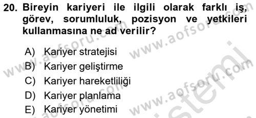 Yönetici Asistanlığı Dersi 2022 - 2023 Yılı Yaz Okulu Sınav Soruları 20. Soru