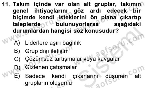 Yönetici Asistanlığı Dersi 2023 - 2024 Yılı (Vize) Ara Sınav Soruları 11. Soru