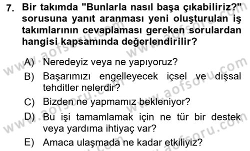 Yönetici Asistanlığı Dersi Ara Sınavı Deneme Sınav Soruları 7. Soru