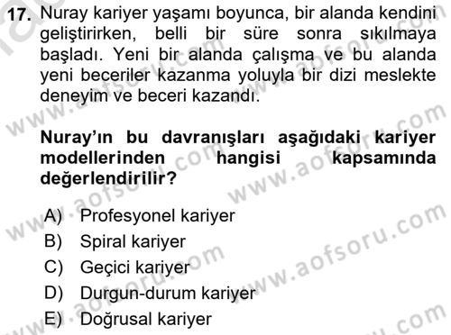 Yönetici Asistanlığı Dersi 2023 - 2024 Yılı (Final) Dönem Sonu Sınav Soruları 17. Soru