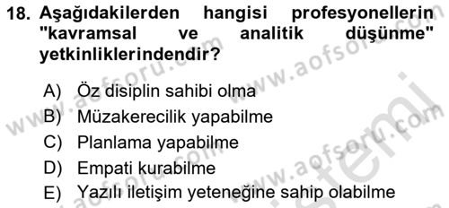 Yönetici Asistanlığı Dersi 2023 - 2024 Yılı (Final) Dönem Sonu Sınav Soruları 18. Soru