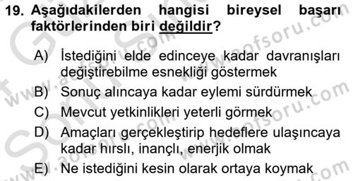 Yönetici Asistanlığı Dersi 2023 - 2024 Yılı (Final) Dönem Sonu Sınav Soruları 19. Soru