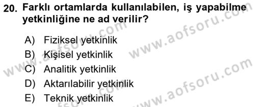 Yönetici Asistanlığı Dersi 2023 - 2024 Yılı (Final) Dönem Sonu Sınav Soruları 20. Soru