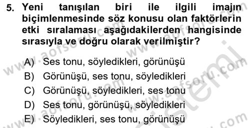 Yönetici Asistanlığı Dersi 2023 - 2024 Yılı (Final) Dönem Sonu Sınav Soruları 5. Soru