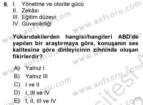 Yönetici Asistanlığı Dersi 2023 - 2024 Yılı (Final) Dönem Sonu Sınav Soruları 9. Soru