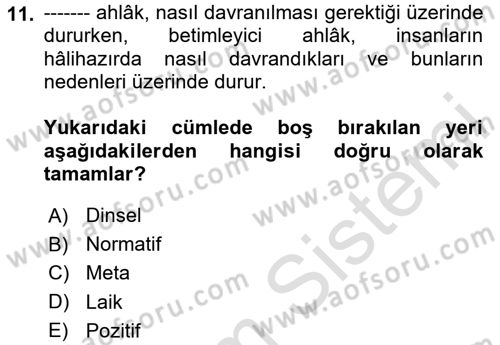 Yönetici Asistanlığı Dersi 2023 - 2024 Yılı Yaz Okulu Sınav Soruları 11. Soru