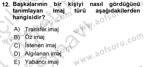 Yönetici Asistanlığı Dersi 2023 - 2024 Yılı Yaz Okulu Sınav Soruları 12. Soru