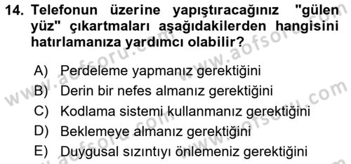 Yönetici Asistanlığı Dersi 2023 - 2024 Yılı Yaz Okulu Sınav Soruları 14. Soru