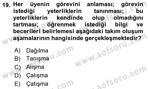 Yönetici Asistanlığı Dersi 2024 - 2025 Yılı (Vize) Ara Sınav Soruları 19. Soru
