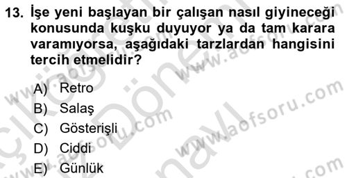 Yönetici Asistanlığı Dersi 2024 - 2025 Yılı (Final) Dönem Sonu Sınav Soruları 13. Soru