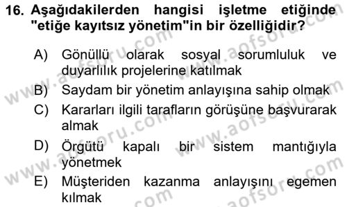 Yönetici Asistanlığı Dersi 2024 - 2025 Yılı (Final) Dönem Sonu Sınav Soruları 16. Soru