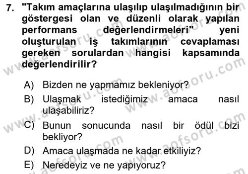 Yönetici Asistanlığı Dersi 2024 - 2025 Yılı (Final) Dönem Sonu Sınav Soruları 7. Soru