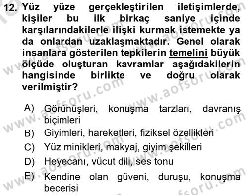 Yönetici Asistanlığı Dersi 2024 - 2025 Yılı Yaz Okulu Sınav Soruları 12. Soru