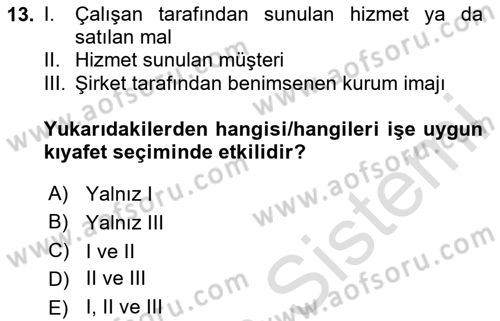 Yönetici Asistanlığı Dersi 2024 - 2025 Yılı Yaz Okulu Sınav Soruları 13. Soru