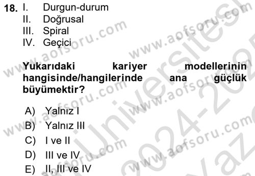 Yönetici Asistanlığı Dersi 2024 - 2025 Yılı Yaz Okulu Sınav Soruları 18. Soru