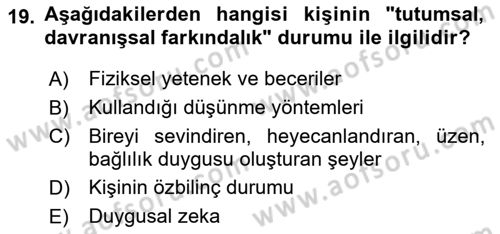Yönetici Asistanlığı Dersi 2024 - 2025 Yılı Yaz Okulu Sınav Soruları 19. Soru