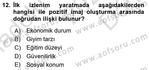Yönetici Asistanlığı Dersi 2025 - 2026 Yılı (Final) Dönem Sonu Sınav Soruları 12. Soru