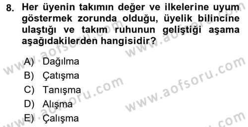 Yönetici Asistanlığı Dersi 2025 - 2026 Yılı (Final) Dönem Sonu Sınav Soruları 8. Soru