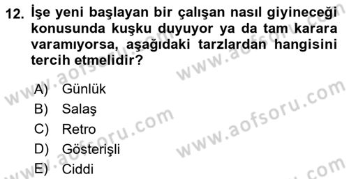 Yönetici Asistanlığı Dersi 2025 - 2026 Yılı Yaz Okulu Sınav Soruları 12. Soru
