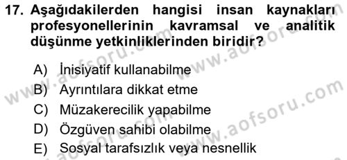 Yönetici Asistanlığı Dersi 2025 - 2026 Yılı Yaz Okulu Sınav Soruları 17. Soru