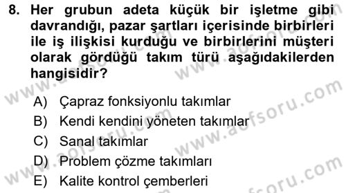 Yönetici Asistanlığı Dersi 2025 - 2026 Yılı Yaz Okulu Sınav Soruları 8. Soru