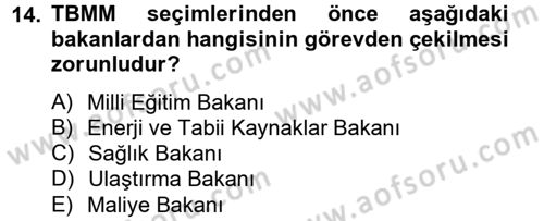 Kamu Özel Kesim Yapısı Ve İlişkileri Dersi 2012 - 2013 Yılı (Vize) Ara Sınavı 14. Soru