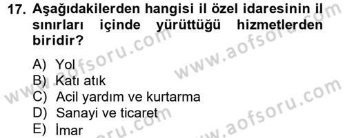 Kamu Özel Kesim Yapısı Ve İlişkileri Dersi 2012 - 2013 Yılı (Vize) Ara Sınavı 17. Soru