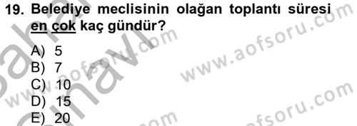 Kamu Özel Kesim Yapısı Ve İlişkileri Dersi 2012 - 2013 Yılı (Vize) Ara Sınavı 19. Soru