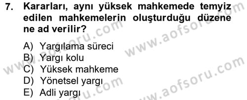 Kamu Özel Kesim Yapısı Ve İlişkileri Dersi 2012 - 2013 Yılı (Vize) Ara Sınavı 7. Soru