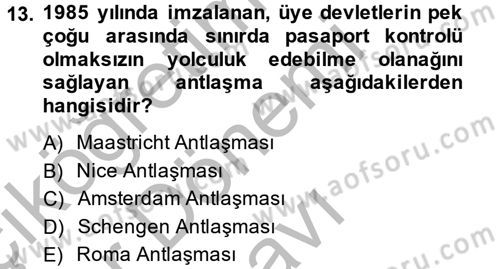 Kamu Özel Kesim Yapısı Ve İlişkileri Dersi 2012 - 2013 Yılı (Final) Dönem Sonu Sınavı 13. Soru