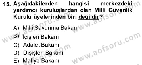 Kamu Özel Kesim Yapısı Ve İlişkileri Dersi 2013 - 2014 Yılı (Vize) Ara Sınavı 15. Soru