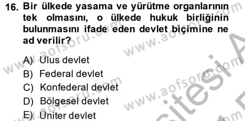 Kamu Özel Kesim Yapısı Ve İlişkileri Dersi 2013 - 2014 Yılı (Vize) Ara Sınavı 16. Soru