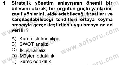 Kamu Özel Kesim Yapısı Ve İlişkileri Dersi 2013 - 2014 Yılı Tek Ders Sınavı 1. Soru