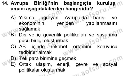 Kamu Özel Kesim Yapısı Ve İlişkileri Dersi 2013 - 2014 Yılı Tek Ders Sınavı 14. Soru