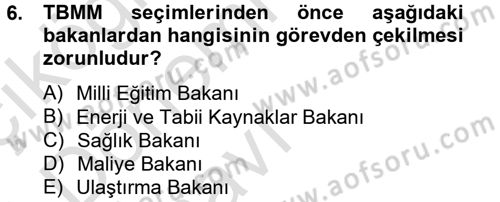 Kamu Özel Kesim Yapısı Ve İlişkileri Dersi 2013 - 2014 Yılı Tek Ders Sınavı 6. Soru