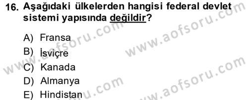 Kamu Özel Kesim Yapısı Ve İlişkileri Dersi 2014 - 2015 Yılı (Vize) Ara Sınavı 16. Soru