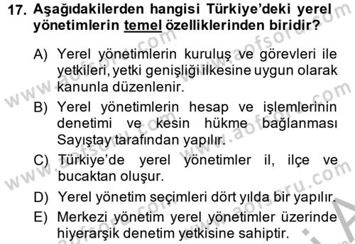 Kamu Özel Kesim Yapısı Ve İlişkileri Dersi 2014 - 2015 Yılı (Vize) Ara Sınavı 17. Soru