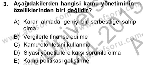 Kamu Özel Kesim Yapısı Ve İlişkileri Dersi 2014 - 2015 Yılı (Vize) Ara Sınavı 3. Soru