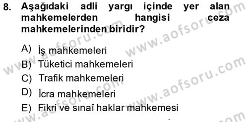 Kamu Özel Kesim Yapısı Ve İlişkileri Dersi 2014 - 2015 Yılı (Vize) Ara Sınavı 8. Soru